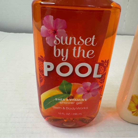 BATH & BODY WORKS Sunset By The Pool Body Lotion 8oz Shower Gel 10 oz Shea - Picture 3 of 6